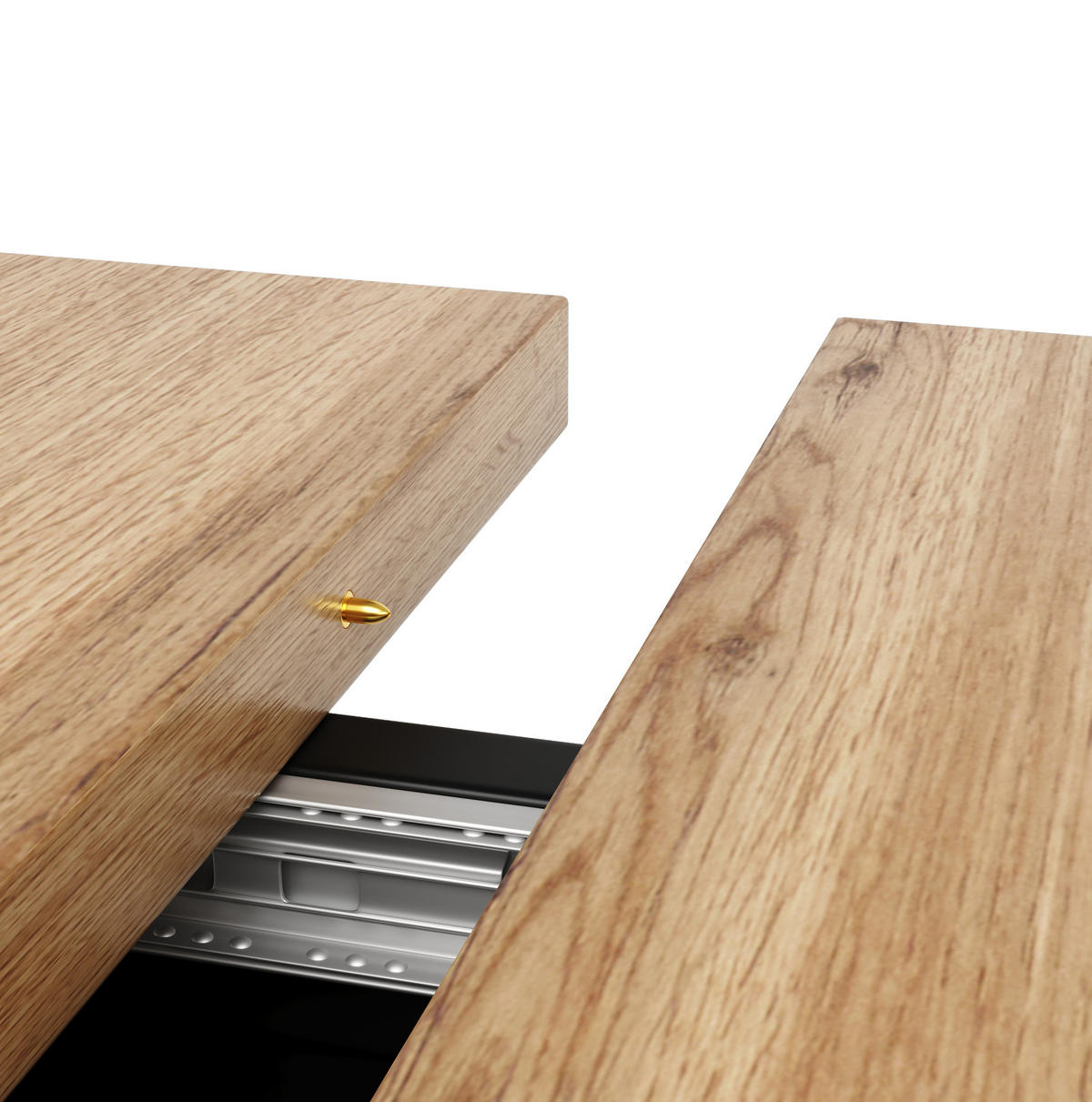 ESSTISCH 118-157/70/75 cm Schwarz/Natur aus MDF und Metall mit Ausziehfunktion - Naturfarben, Holzwerkstoff (157/70/75cm) - OKMYHOME