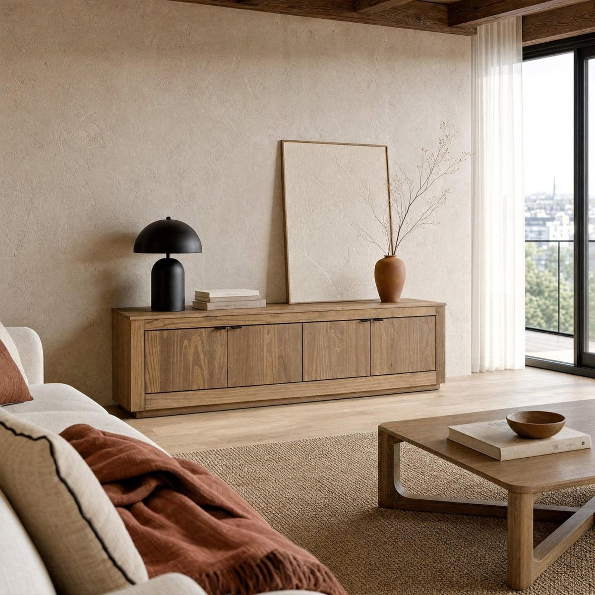 TV-ELEMENT Sven Natürlich 180 cm x 43 cm - Naturfarben, Holz (180/43/39cm) - Klast Home
