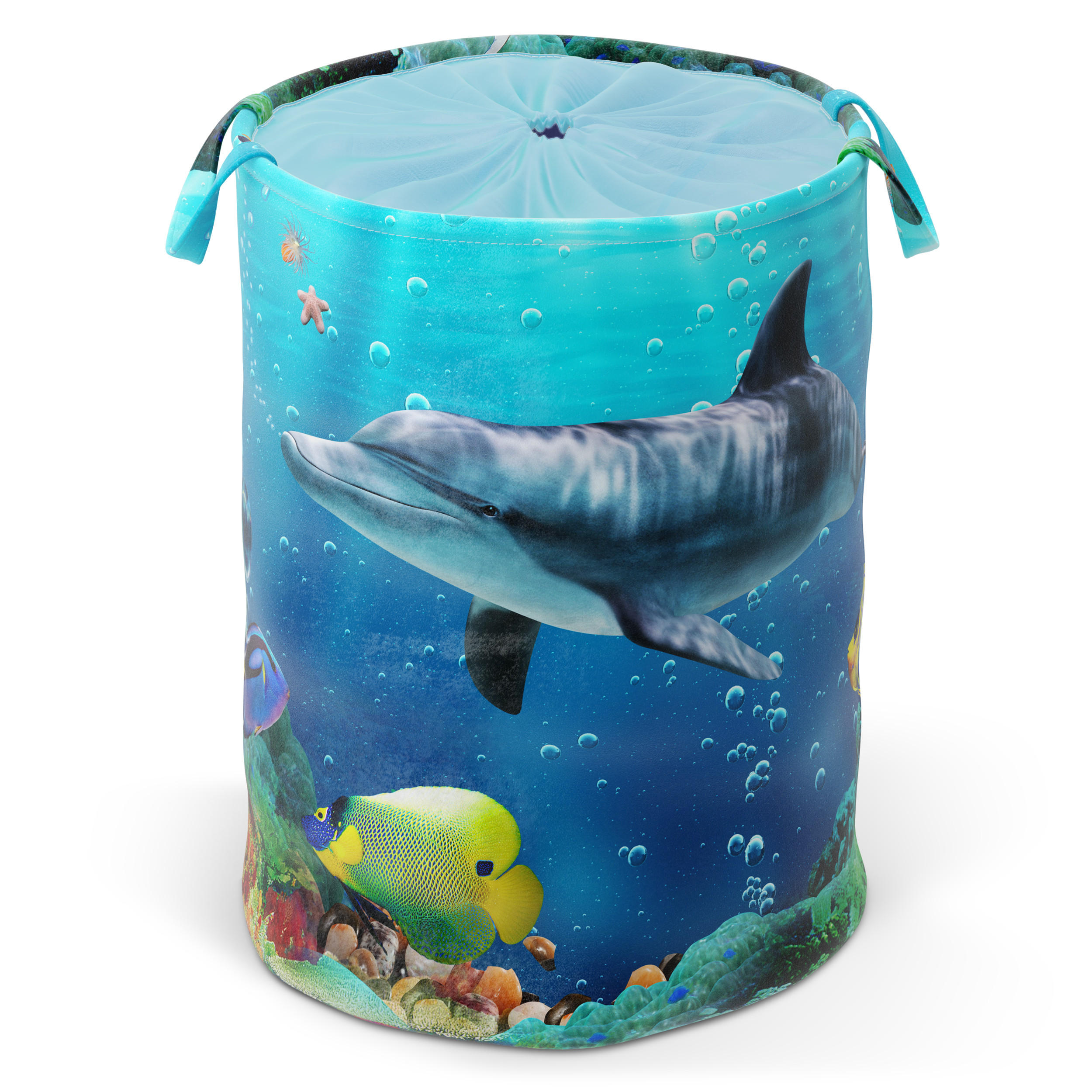 WÄSCHEKORB Delphin - Blau, Textil (37/55/55cm) - Sanilo