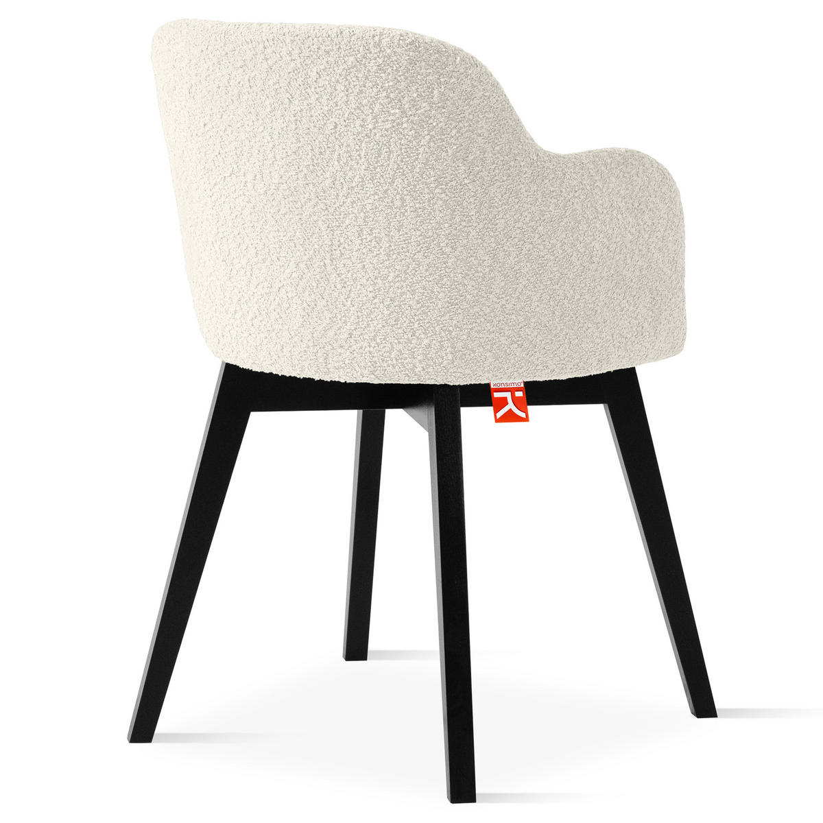 POLSTERSTUHL LONIS Esszimmerstühle 2er Set - Schwarz/Weiß, Holz/Textil (55/82/54cm) - KONSIMO®