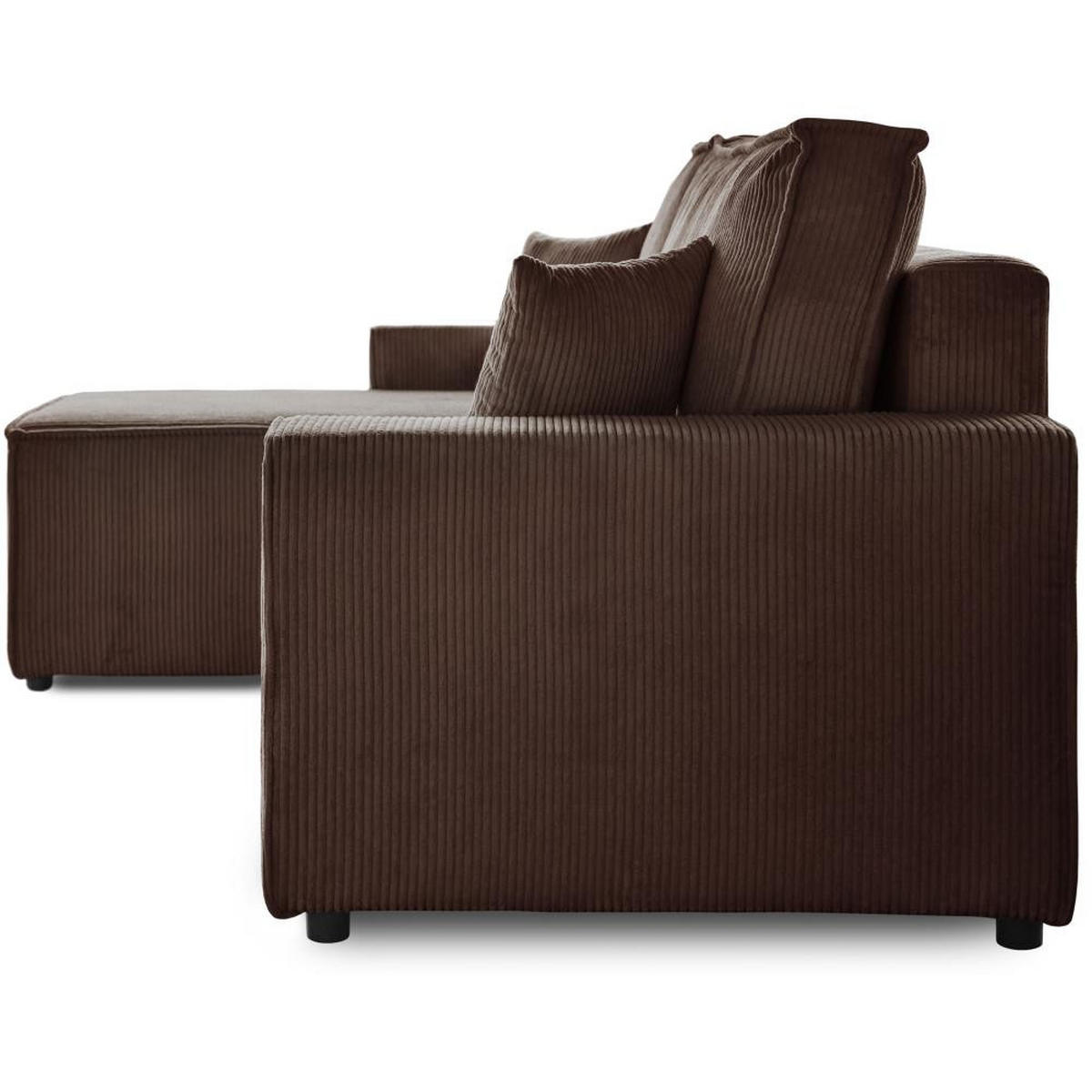 ROHOVÁ ROZKLÁDACÍ POHOVKA Hektor, s funkcí spaní, hnědá - černá/hnědá, textil/plast (277/152cm) - Beautysofa