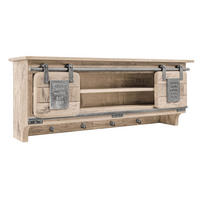 WANDGARDEROBE Mango 115x30x45 whitewash lackiert RAILWAY #359 - Beige, Holz (115/45/30cm) - Massivmoebel24