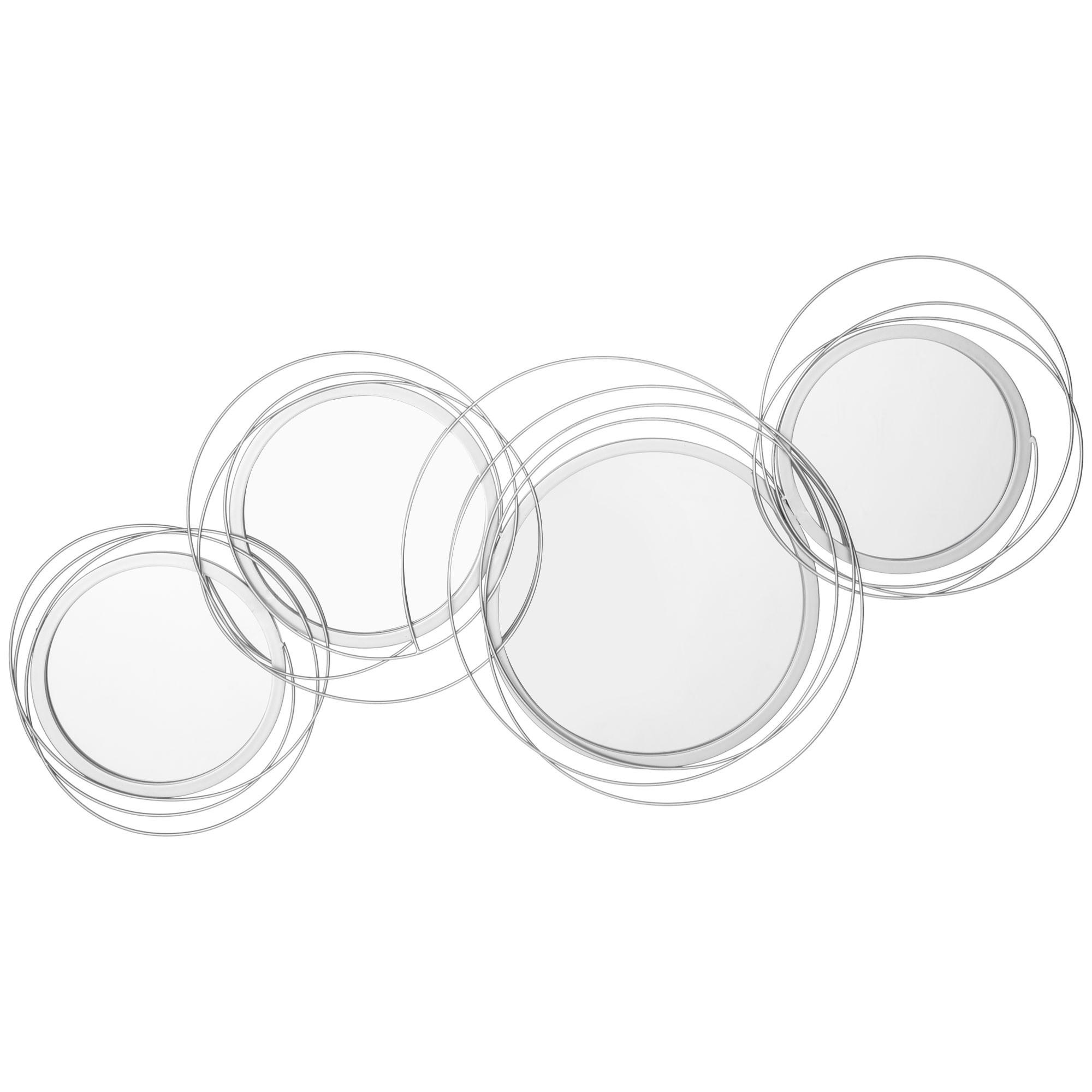 SPIEGEL für Wanddekoration, 4er Set, Metall, Silber - Silberfarben, Metall (107/56/4cm) - HOMCOM