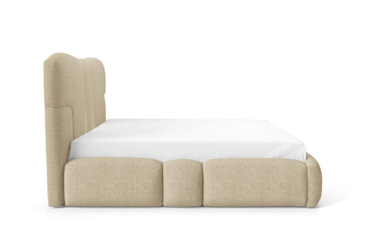 POLSTERBETT Jordan - Beige, Holzwerkstoff/Textil (120/200cm) - Fun Möbel