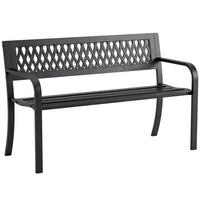 GARTENBANK,2-SITZER Metall Lattenrost Armlehnen,schwarz - Schwarz, Metall (119/75/50cm) - Vallsero