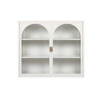 KÜCHENOBERSCHRANK 60/23/70 cm aus Metall und Sicherheitsglas mit Flechtmuster Weiß - Weiß, Holzwerkstoff (70/60/23cm) - Modenvie