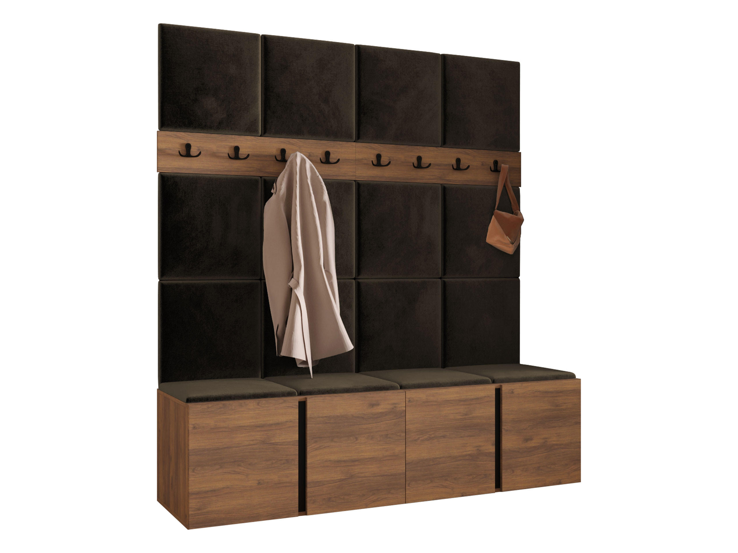 Mirjan24 Garderoben-Set Nussbaum, Braun 168x186x46 cm