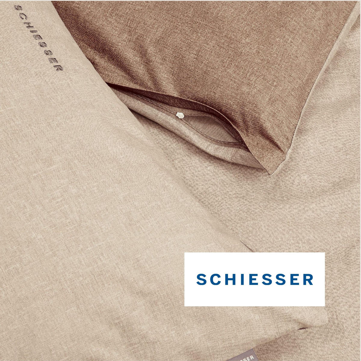 BETTWÄSCHESET Doubleface - Renforcé - 2-teilig - 135 x 200 cm - Sand - Sandfarben, Textil (135/200cm) - SCHIESSER