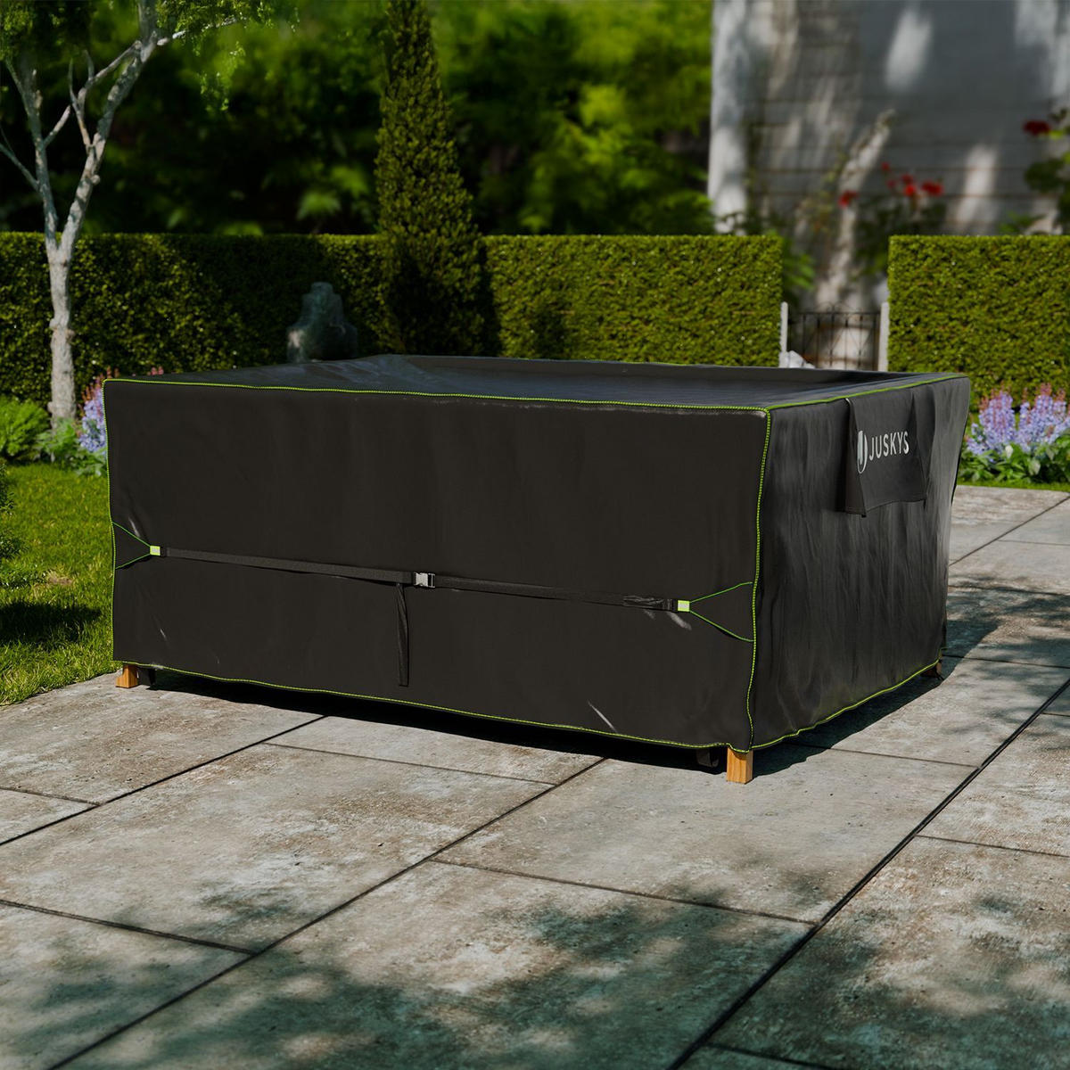 GARTENMÖBELABDECKUNG CoverSafe Pro schwarz - Schwarz, Kunststoff (182/100/242cm) - Juskys