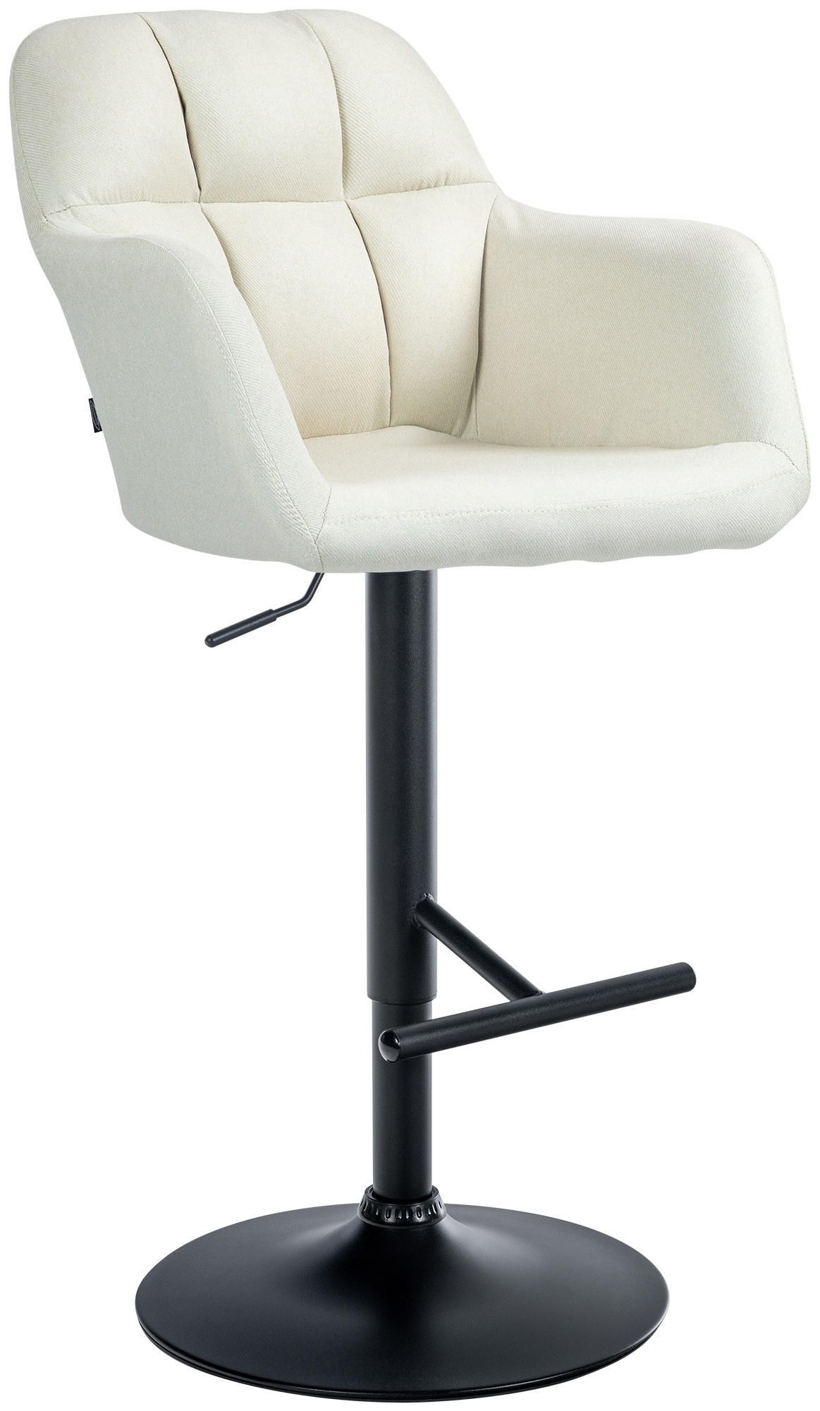BARHOCKER Stoff creme - Creme/Schwarz, Textil (57/97/59cm) - CLP