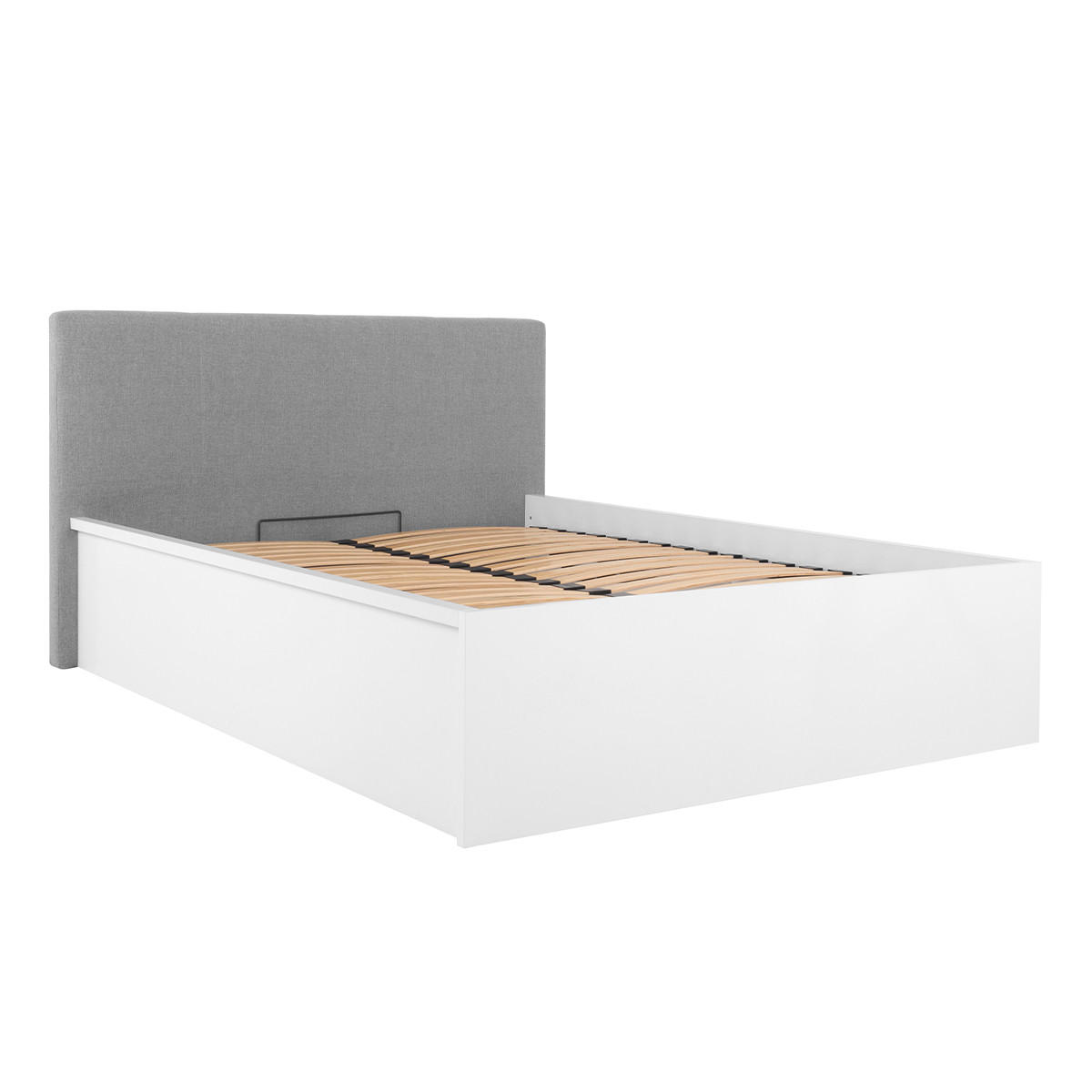 BOXSPRING POSTEL 140/200 Edwin Bílá a šedá - bílá, kompozitní dřevo (140/200cm) - Petits-meubles