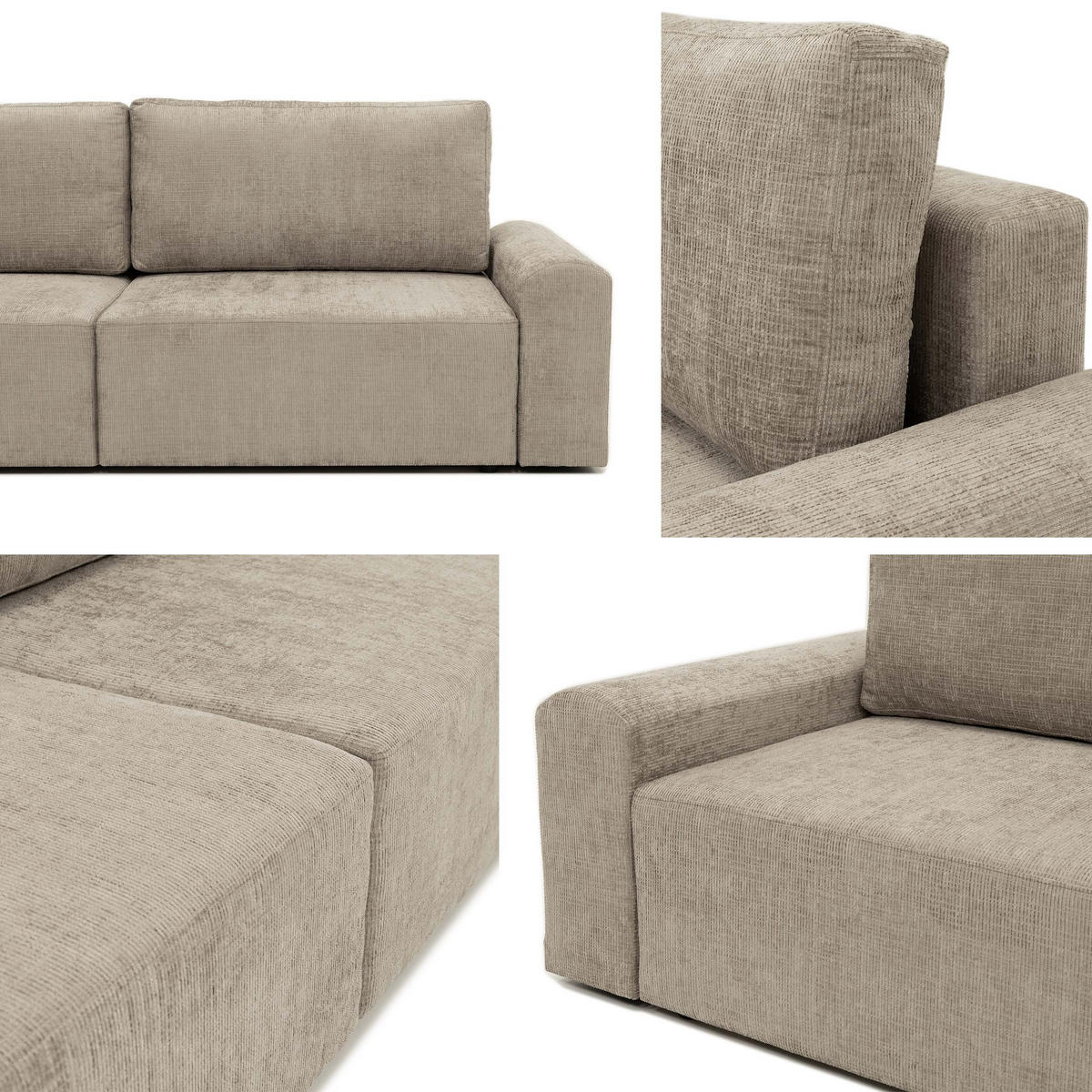 SCHLAFSOFA Bella - Creme/Schwarz, Holz/Kunststoff (240/85/95cm) - MIRJAN24