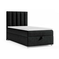BOXBETT mit Bettkasten Trinity K-10 SINGLE Bonellfederkern inkl. Topper - Schwarz, Holz/Holzwerkstoff (70/200cm) - Best For Home