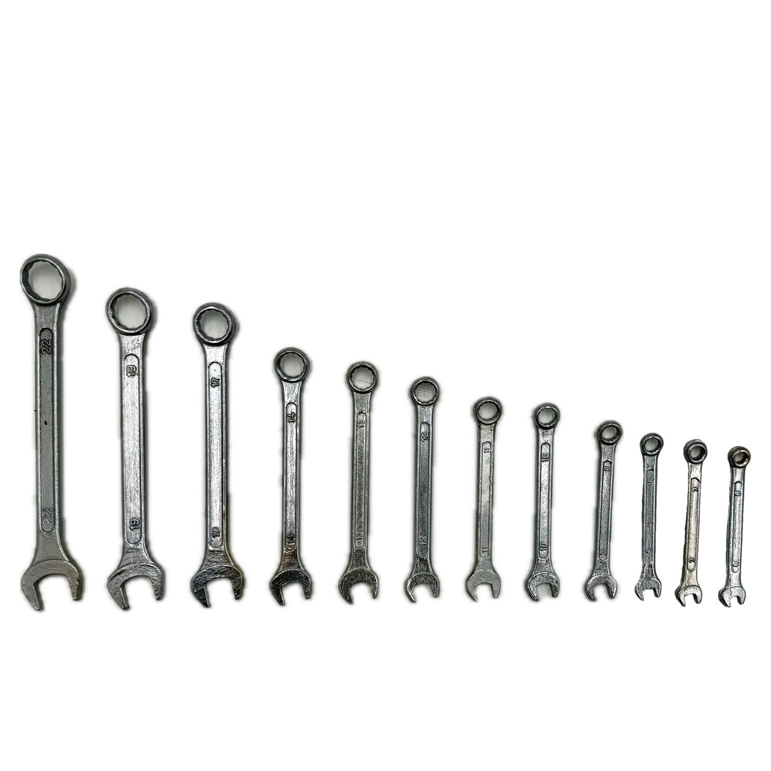 SCHLÜSSELSATZ Maulringschlüssel-Satz 12-tlg. 6, 7, 8, 9, 10, 11, 12, 13, 14, 17, 19, 22 mm - Multicolor, Metall (23/15/4cm) - TRIZERATOP