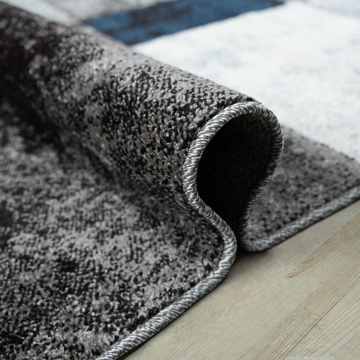 BETTUMRANDUNG Phönix abstraktes Design blau 1 x 67 x 340 cm, 2 x 67 x 140 cm Set 3-teilig - Blau, Kunststoff/Textil (67/620cm)