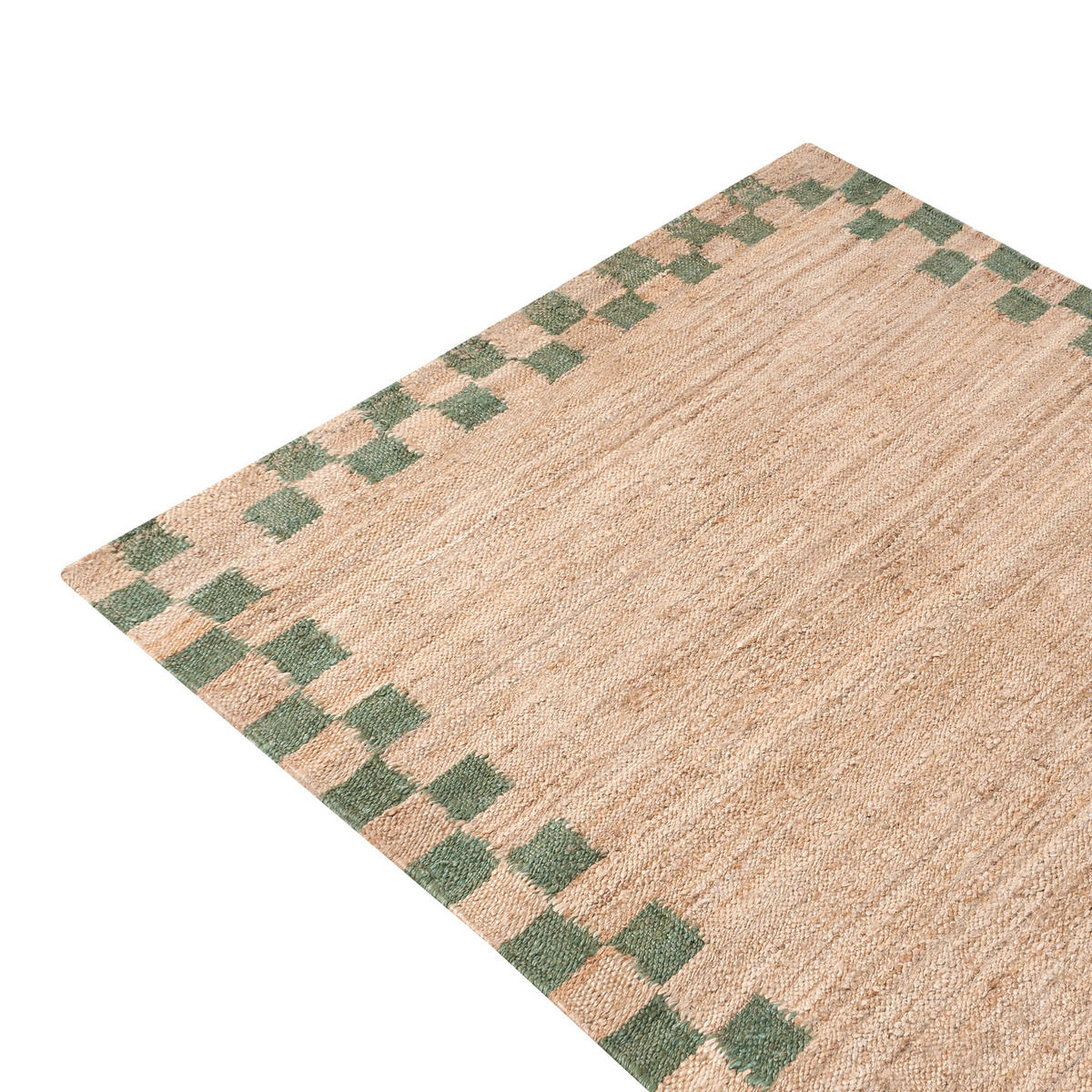 KOBEREC Béžový/Zelený 160/230 cm Juta Beed - béžová, textil (160/230cm) - Beliani