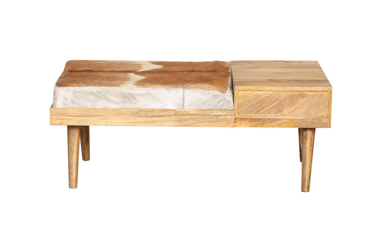 SITZBANK Arno Stauraum Mangoholz Braun 40x52,5x100,5cm - Braun, Holz (52.5/40/100.5cm) - DELUKE