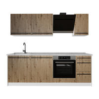 KÜCHENZEILE R-Line, Artisan-Eiche/Weiß, 220 cm ohne Arbeitsplatte - Eiche Artisan/Weiß, Holzwerkstoff (220/81.6/46cm) - Vicco