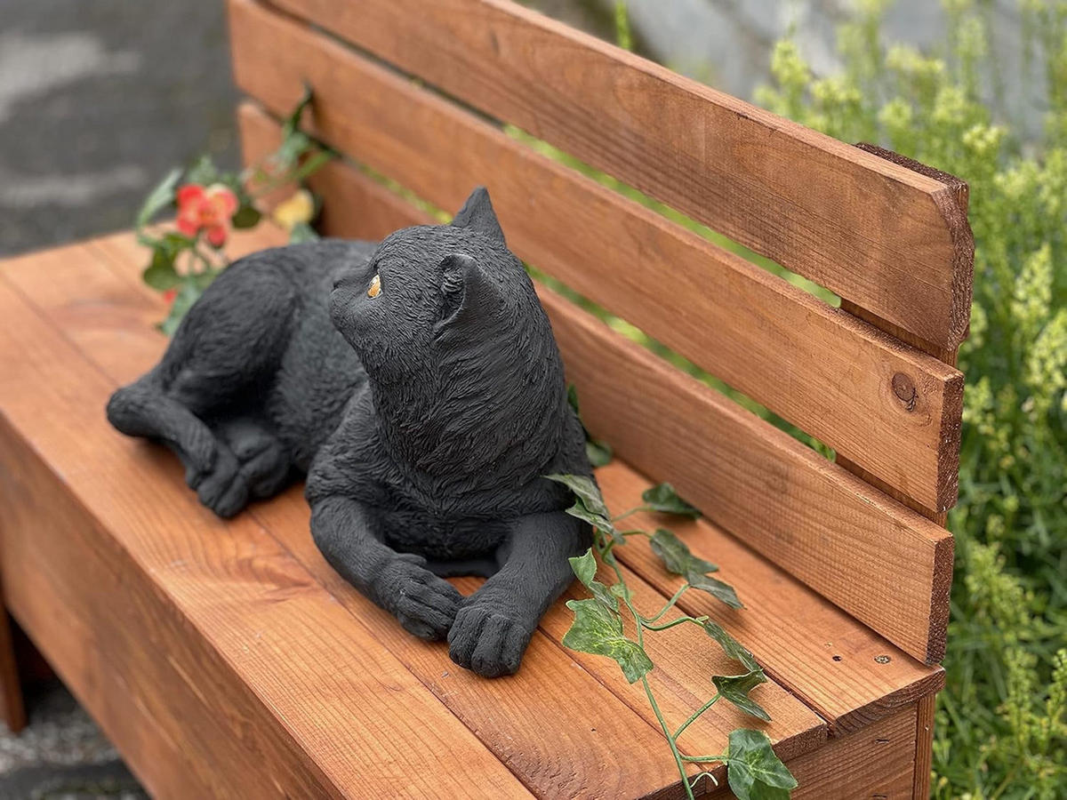 STEINFIGUR schwarzer Kater Salem Katze frostfest Steinguss - Schwarz, Stein (34/18/18cm) - stoneandstyle