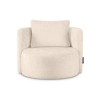 DREHSESSEL RAGGI 360° Drehfunktion mit inklusive dekorativem Kissen, Ecru - Ecru, Textil (92/75/94cm) - KONSIMO®