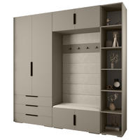 GARDEROBEN-SET 236,7/240/47 - Kaschmir/Schwarz, Holz/Kunststoff (240/236.7/47cm) - Abiks Möbel