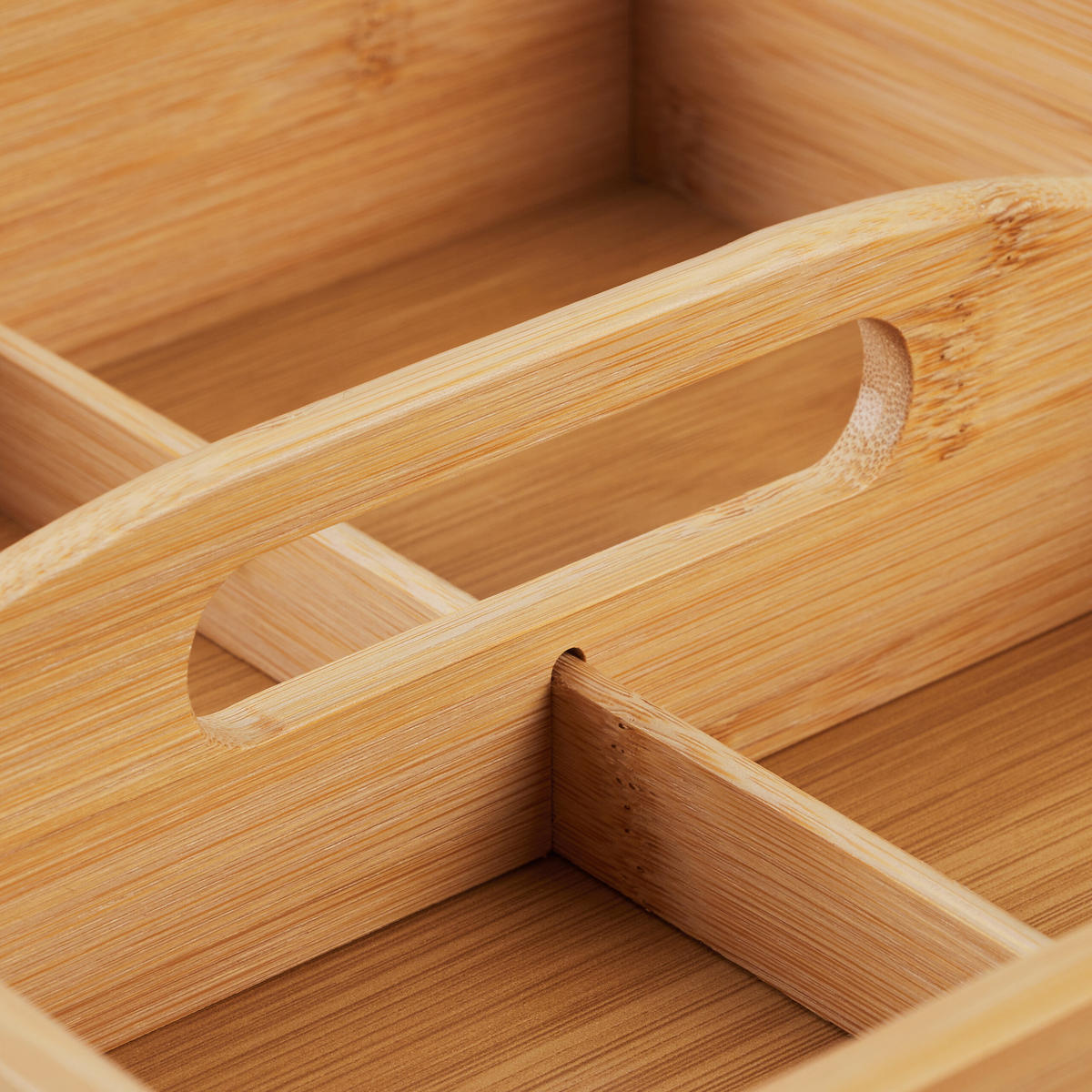 BAMBUS-ORGANIZER - Hellbraun, Holz (25/6.5/25cm) - Relaxdays