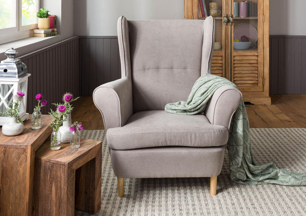 OHRENSESSEL 71x74x105 taupe SCANDI #110 - Taupe, Kunststoff (71/105/74cm) - Massivmoebel24
