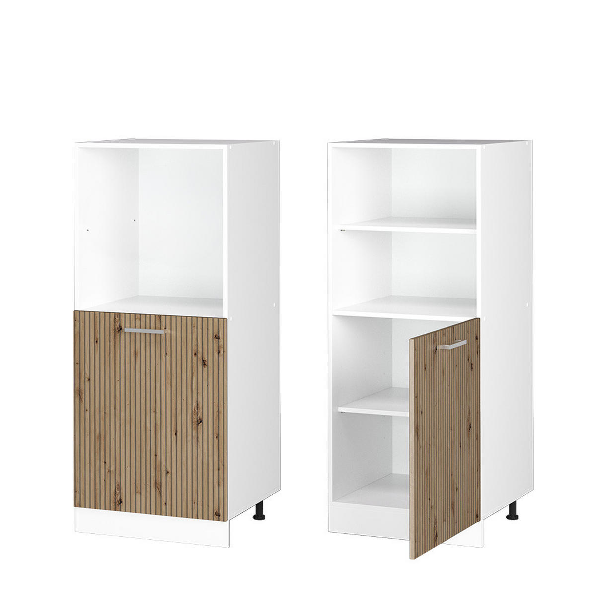 SKŘÍŇKA NA VESTAVĚNOU TROUBU R-Line Řemeslný dub - bílá/dub artisan, kompozitní dřevo (60/143/57cm) - Vicco