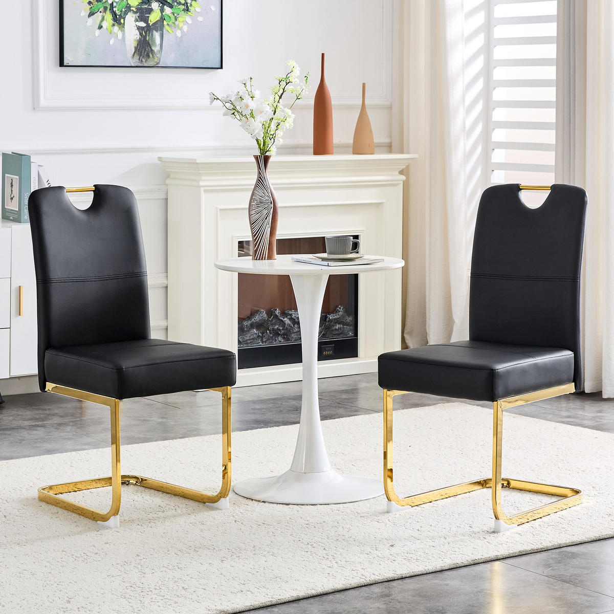 SCHWINGSTUHL DE-36779 2er-Set mit Federkernpolsterung und ergonomischem Design Schwarz - Goldfarben/Schwarz, Metall (43/97/56cm) - ComfortXL