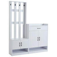GARDEROBE Set Weiß Schuhschrank Paneel Flurmöbel Matt 180cm - Weiß, Holzwerkstoff (140.6/180/30.5cm) - FLIEKS