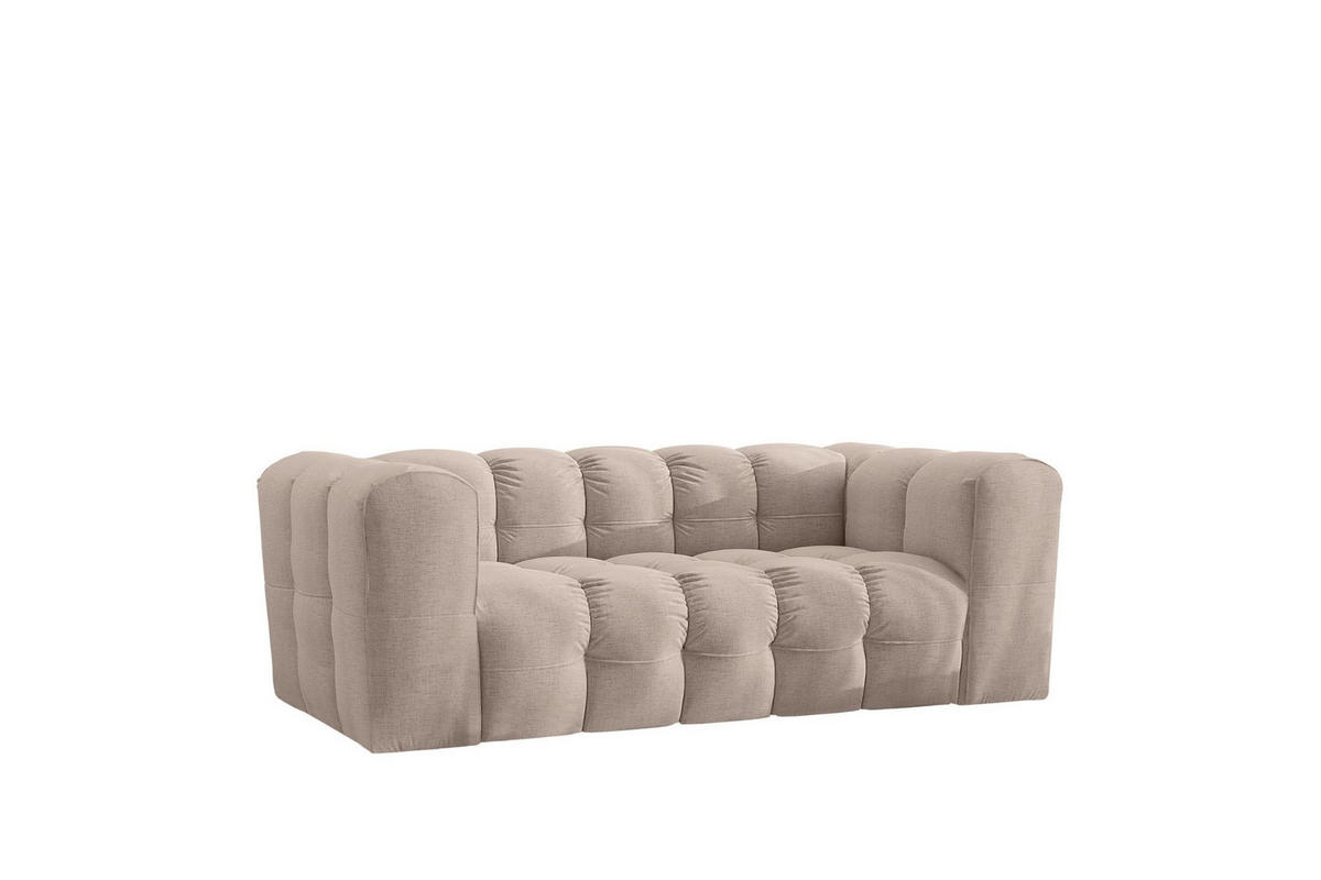 SOFA 2-Sitzer, Komfort, BALOO, Stoff Schenille, Beige - Beige, Holz (196/75/106cm) - Kaiser Möbel