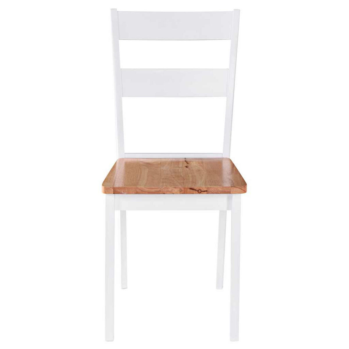 ESSZIMMERSTÜHLE 4Er Set Weiss Massivholz Gummibaum - Weiß, Holz (48/89/40.5cm) - vidaXL