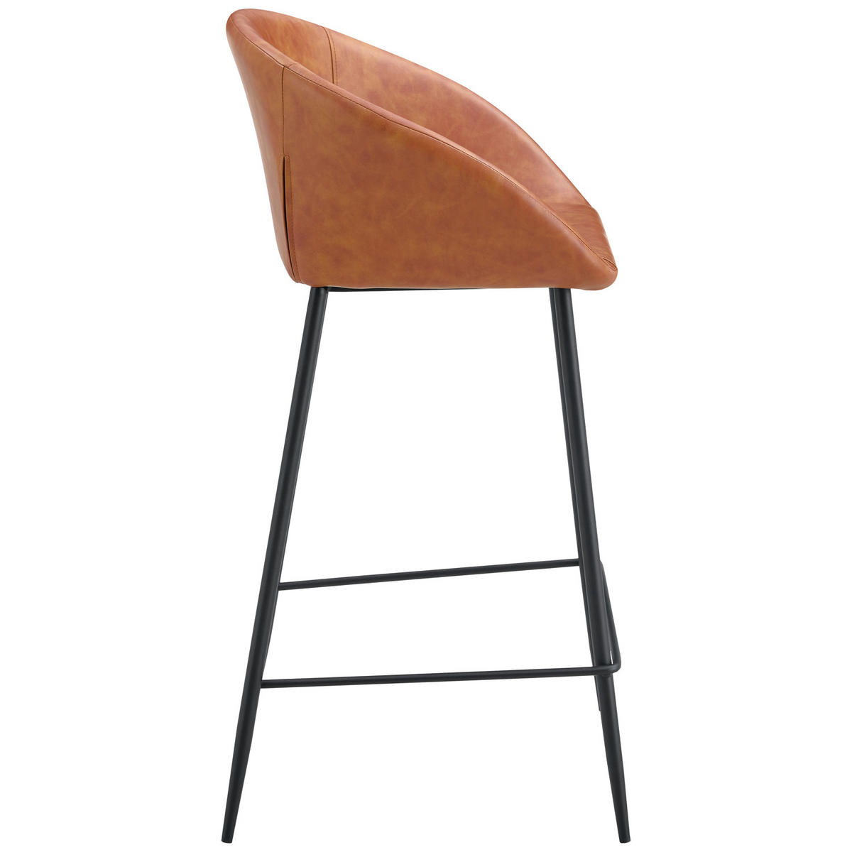 BARHOCKER Achille Cognac 2er-Set - Orange, Kunststoff (52/91/59cm) - Happy Garden