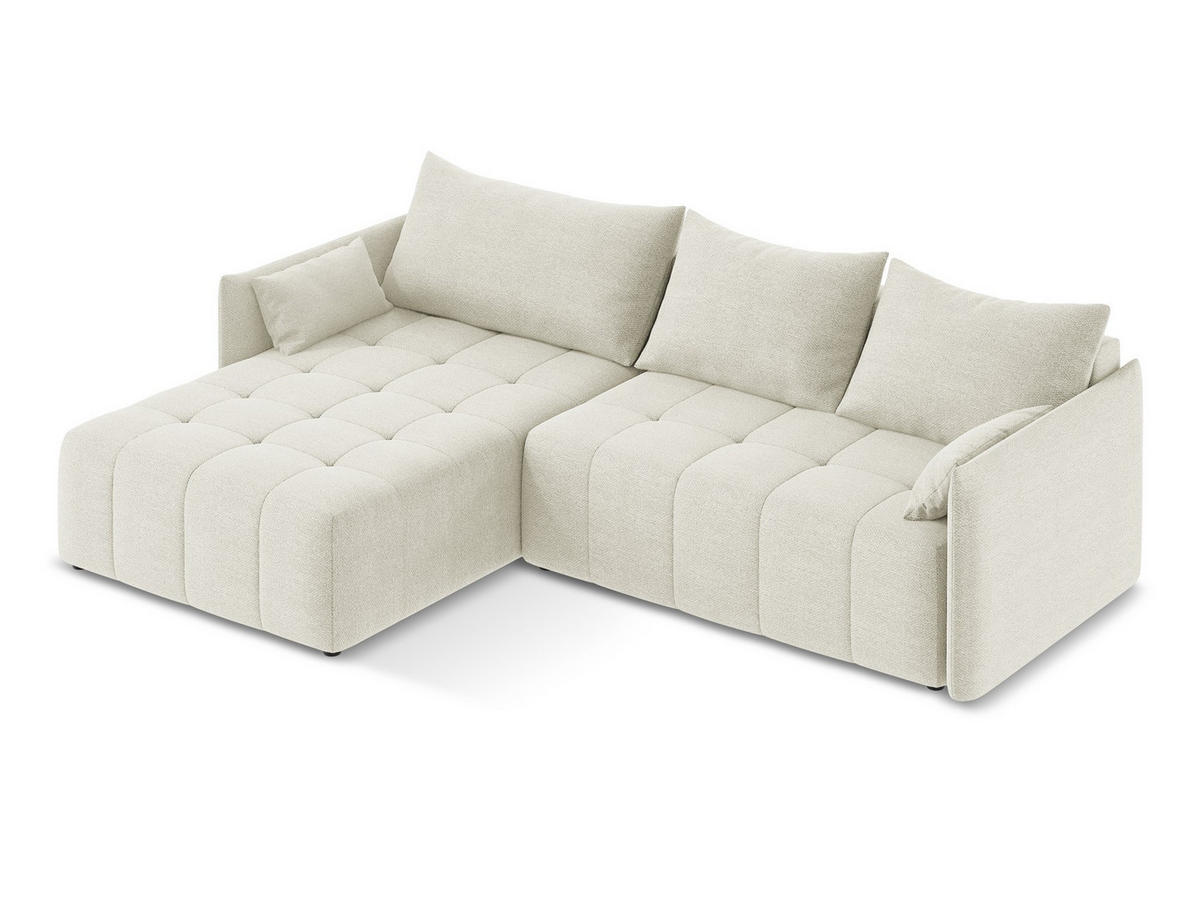 3-SITZER SOFA Chenille Stoff Grau - Hellgrau/Schwarz, Holzwerkstoff/Kunststoff (244/75/94cm) - Makamii