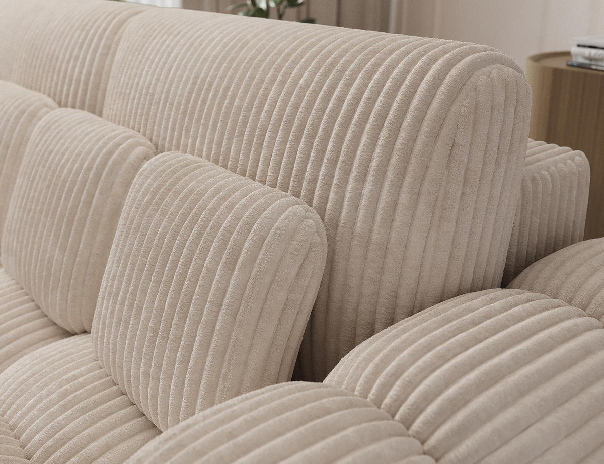 SOFA Elvento - Creme (Modullo 01) - Creme, Holzwerkstoff (256/105/119cm) - Möblo