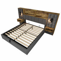 STAURAUMBETT 160/200 cm DE-32506 mit 2 Leselampen und USB-C Grau - Grau, Holzwerkstoff (160/200cm) - ComfortXL