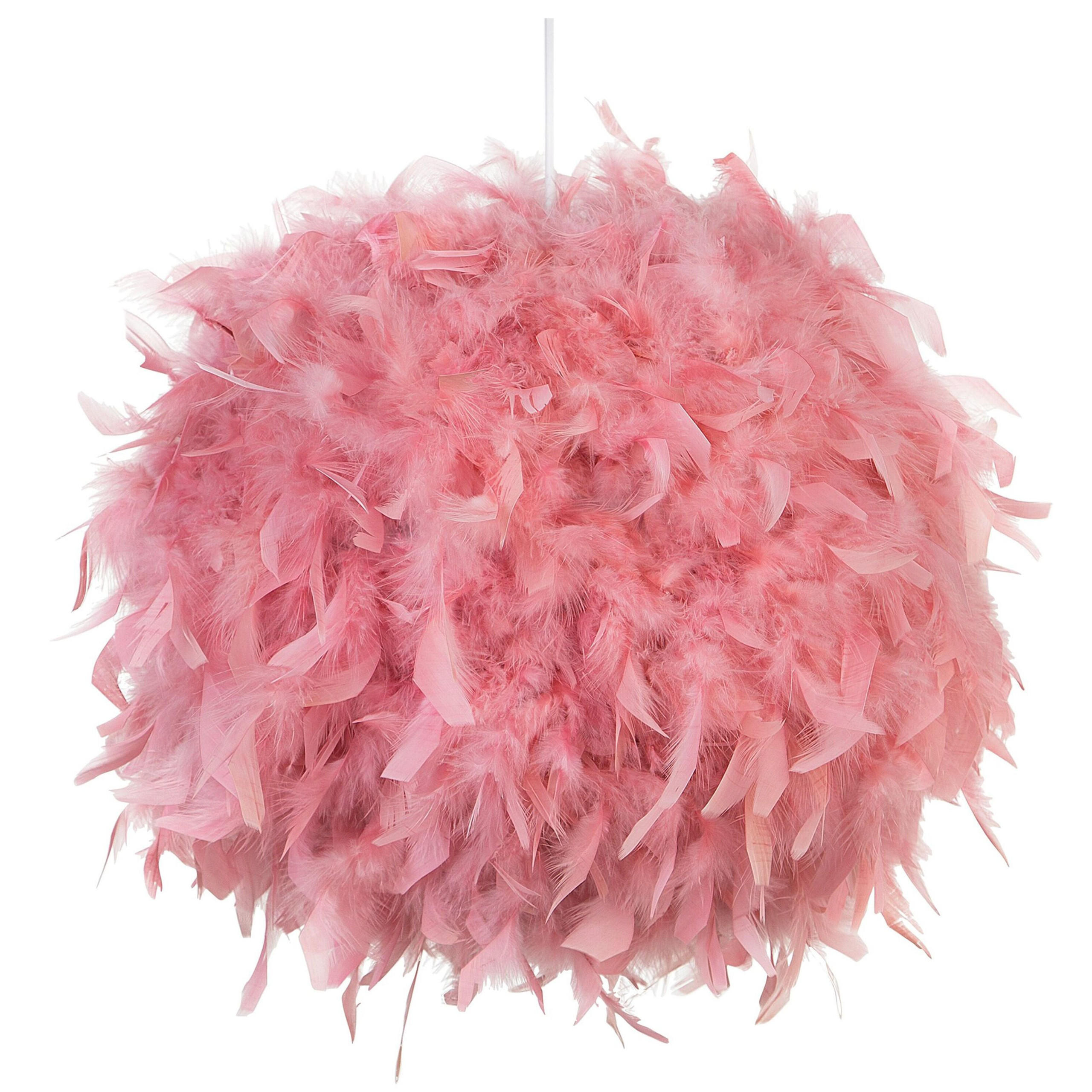 HÄNGELEUCHTE Drava 40/40/154 cm - Pink, Naturmaterialien (40/40/154cm) - Beliani