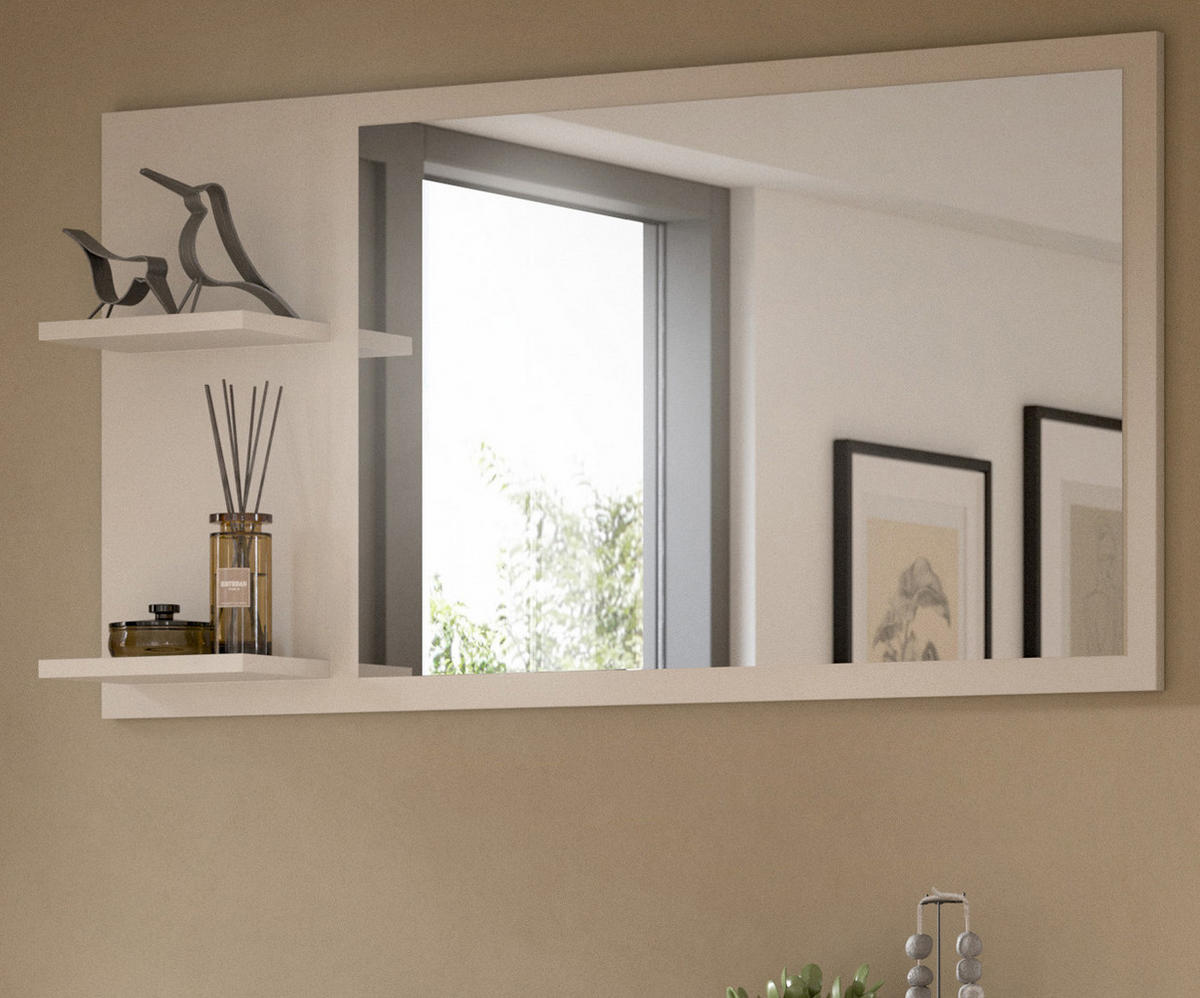 WANDSPIEGEL Kaschmir 106 x 55 cm, Garderobenspiegel mit Regalböden - Kaschmir, Glas/Holzwerkstoff (106/55/16cm) - Inn.Furn