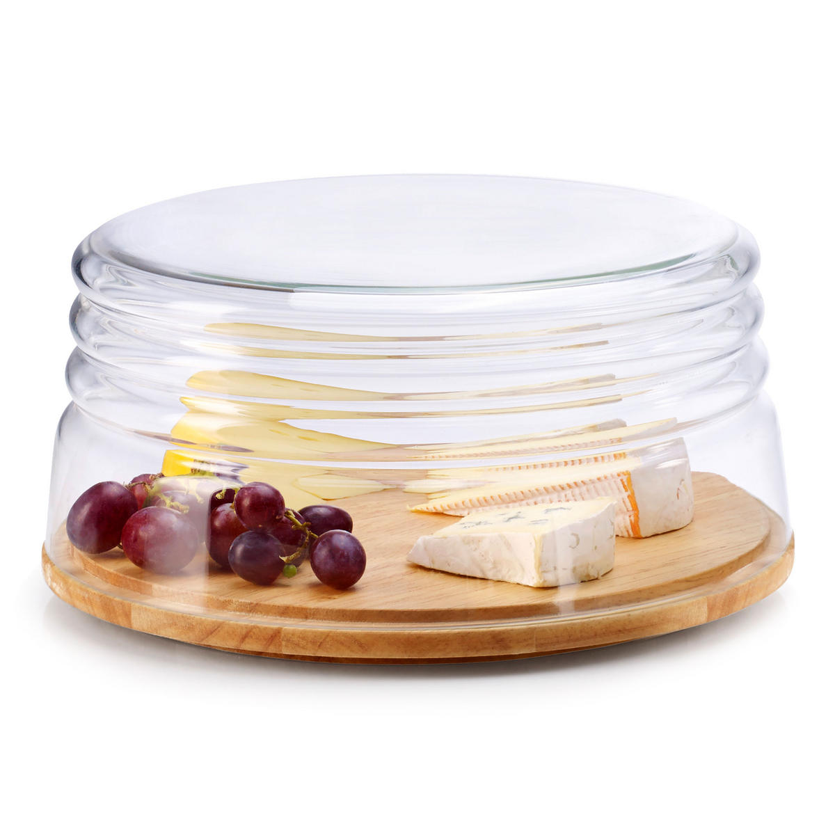 KÄSEGLOCKE mit Schüssel, 2-tlg., Ø 26.5 cm - Transparent, Glas (29/3/29cm) - Continenta