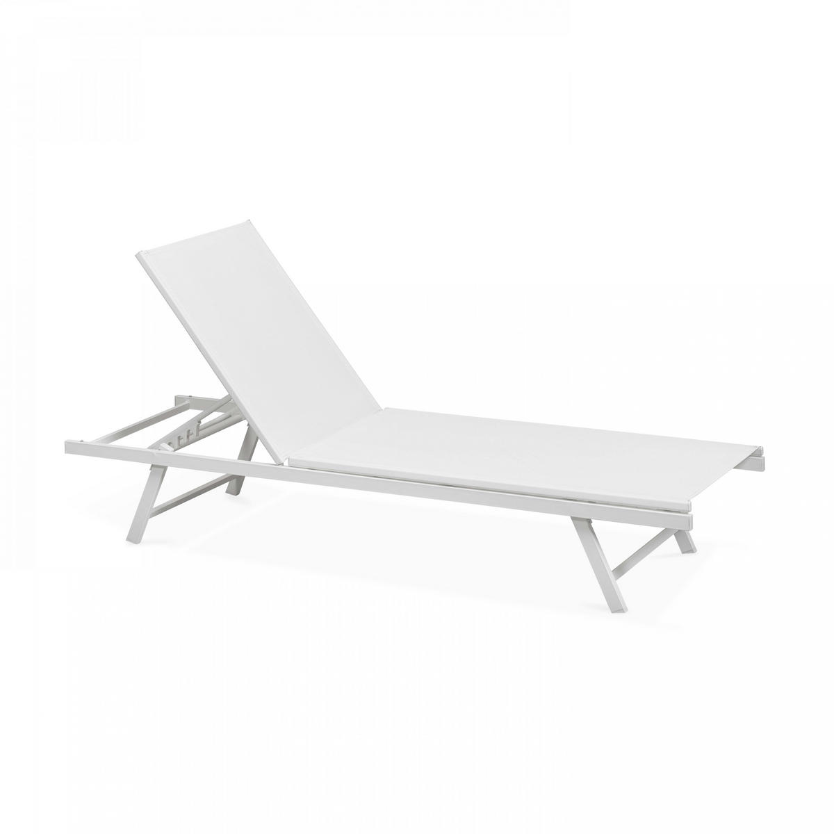 SONNENLIEGE 2-tlg., Weiß - Weiß, Metall (195/90/60cm) - Oviala