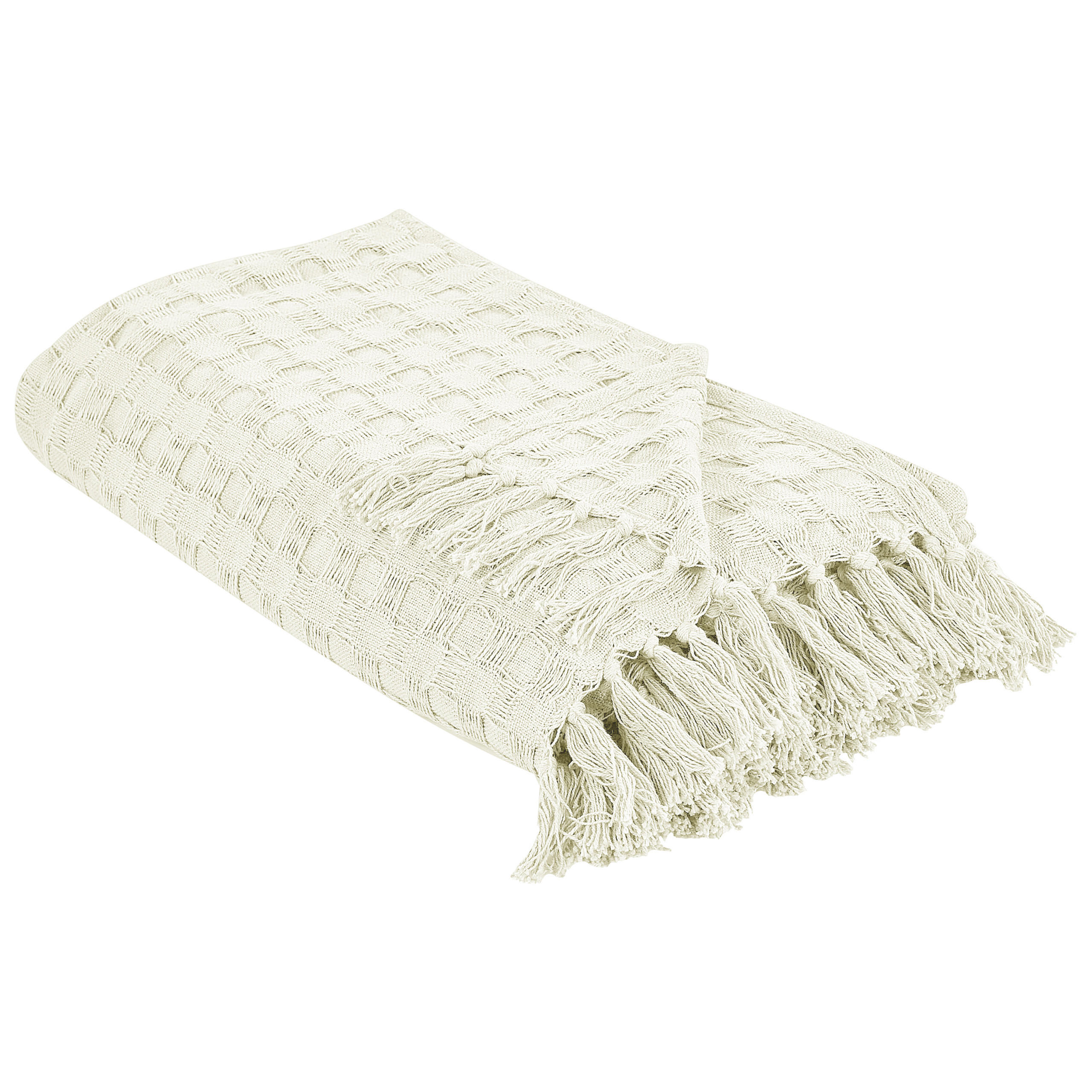 TAGESDECKE Weiß 200 x 220 cm Bere - Weiß, Textil (200/220cm) - Beliani