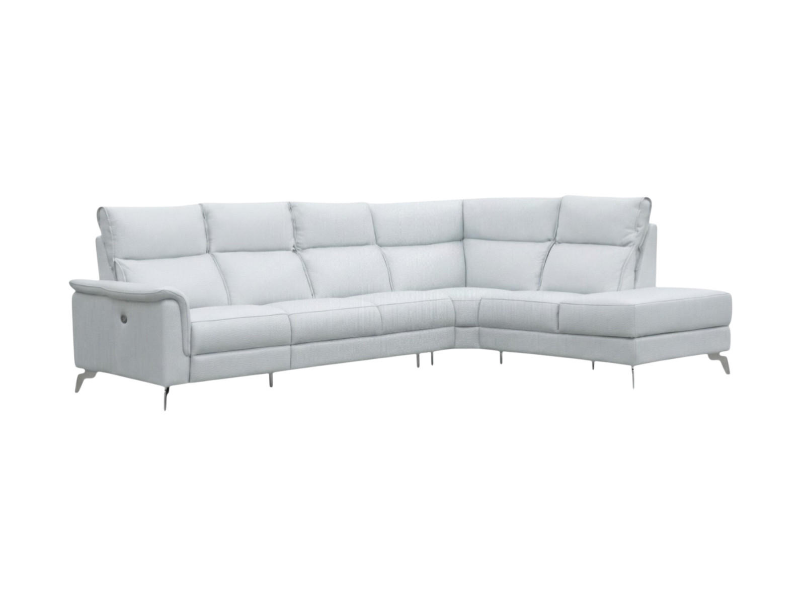 ECKSOFA Borea Echtleder Weiß - Weiß, Leder/Metall (310/220cm)