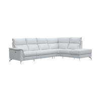 ECKSOFA Borea Echtleder Weiß - Weiß, Leder/Metall (310/220cm)