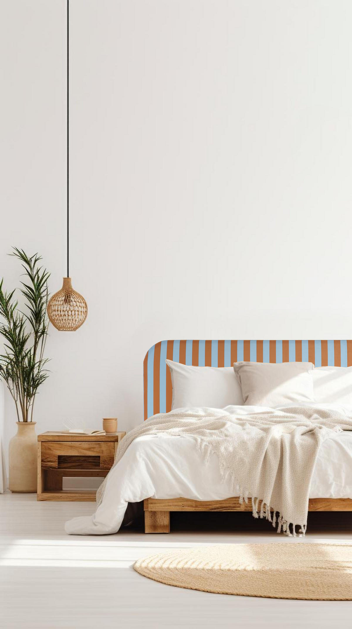 KOPFTEIL Samt, blau/orange 160x97cm EDDIE - Orange, Textil (160/97/8cm) - RNT By Really Nice Things