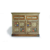 KOMMODE aus Akazienholz, Keramik und Bronze - Kirschbaumfarben, Holz (105/90/40cm) - Giner y Colomer