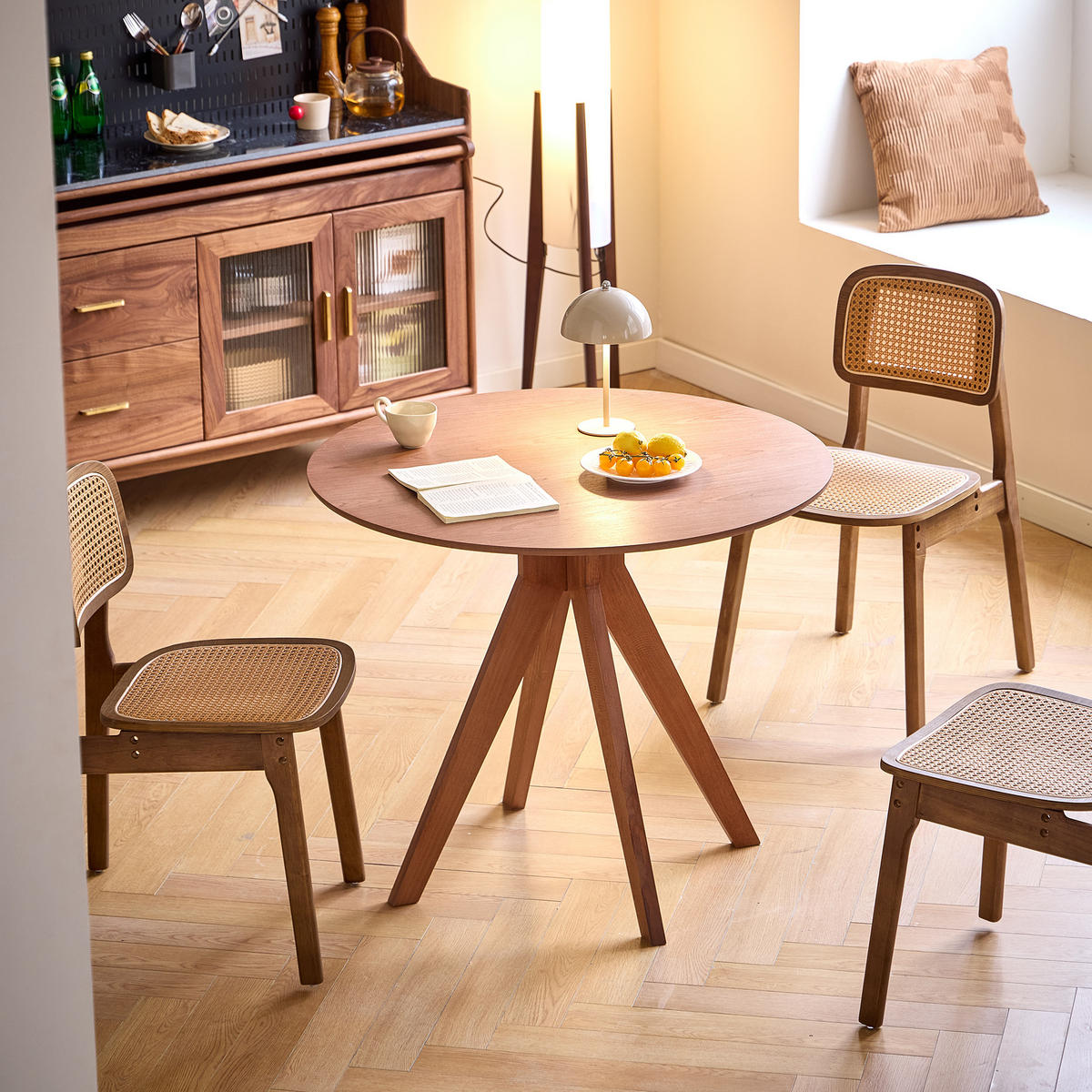 ESSTISCH Rund Braun 90 x 90 x 76 (cm) - Braun, Holz (90/90/76cm) - Nordlys