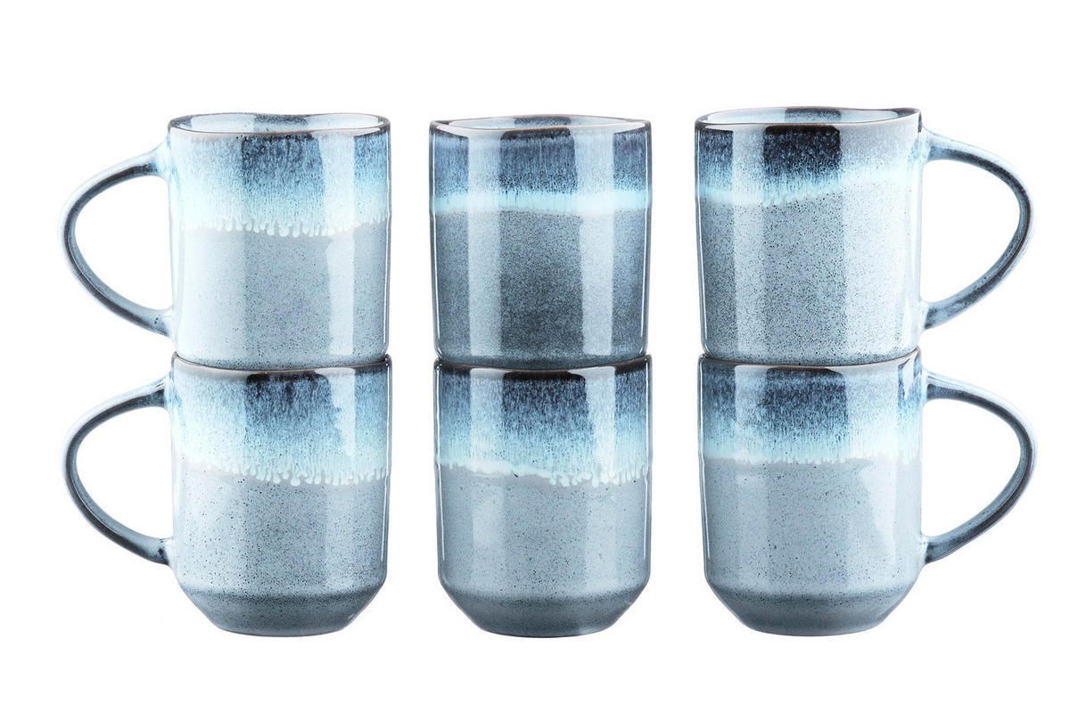 BECHER Genesis 400ml - 6er-Set - Meer - Blau, Keramik (0.4L) - Björn