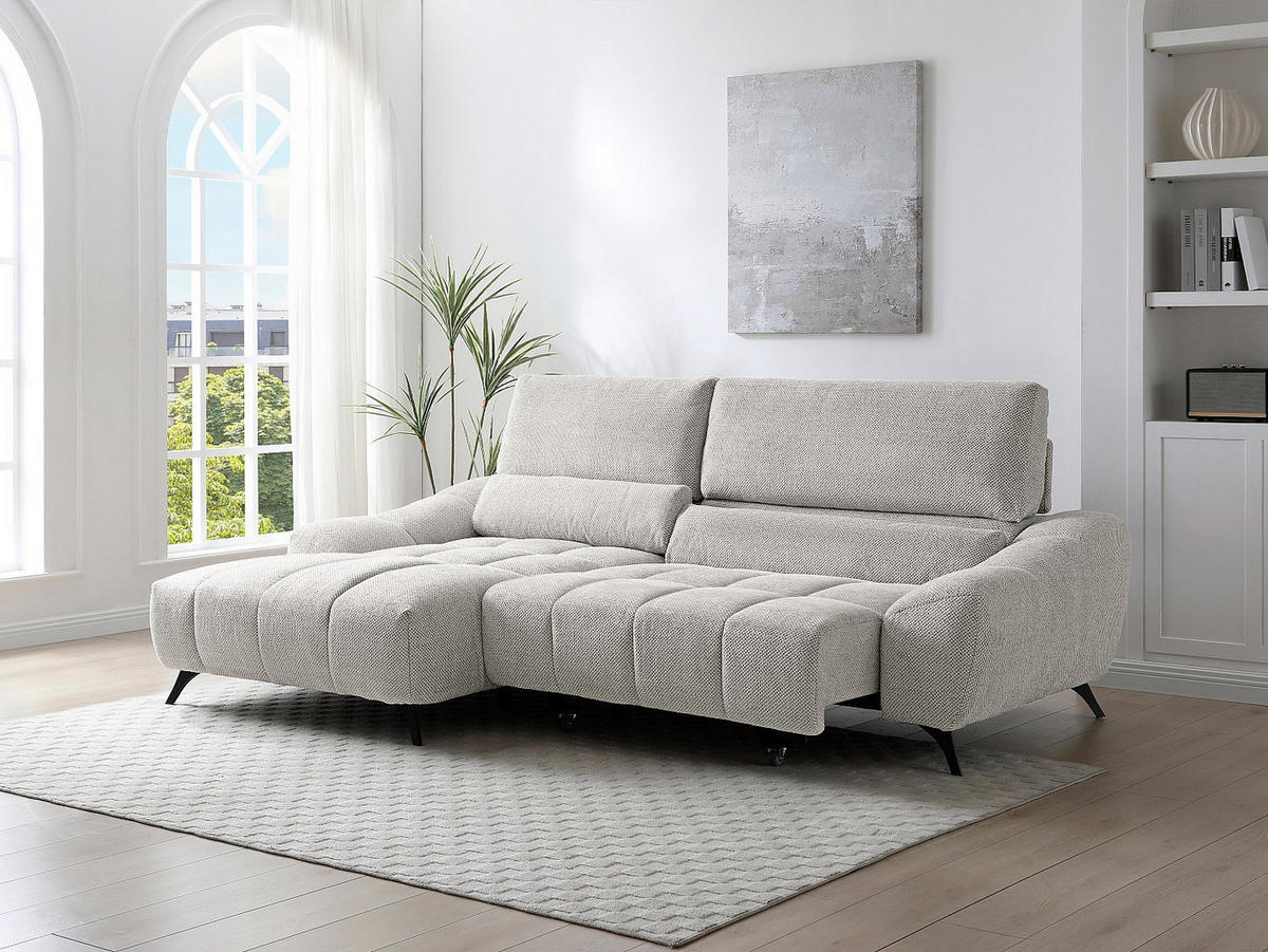 ECKSOFA -Ecke links - Relax mit verschiebbarer Sitzfläche – Stoff Beige – ELOSIA - Beige, Textil (270/175cm) - Vente-Unique
