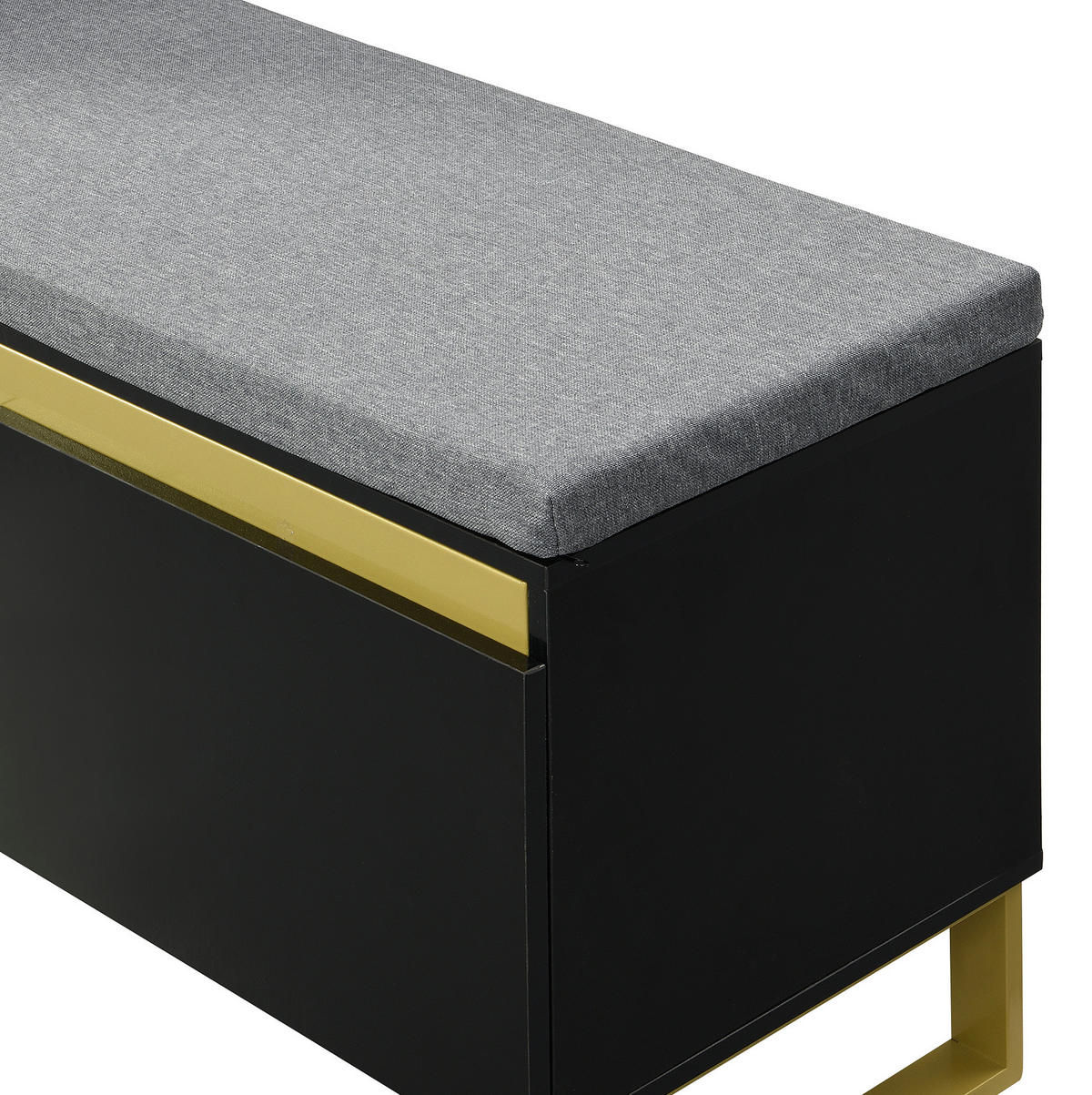 SCHUHSCHRANK aus MDF 120x35x85cm in Schwarz mit Sitzbank & Schublade - Schwarz, Holzwerkstoff (120/85/35cm) - Modfu