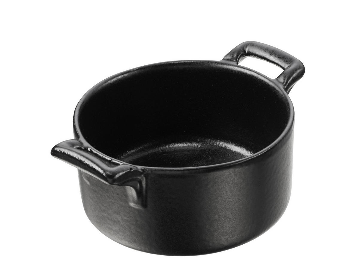 RAGOUTFÖRMCHEN 8 cl RUND Gusseisenoptik - Schwarz, Keramik (7.2/7.2/3.5cm) - Revol Porcelaine France
